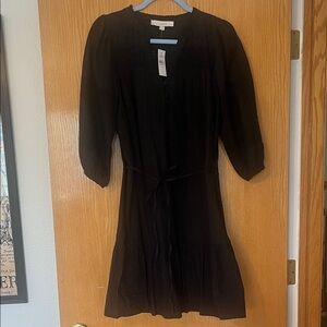 LOFT Black Long Sleeve Dress